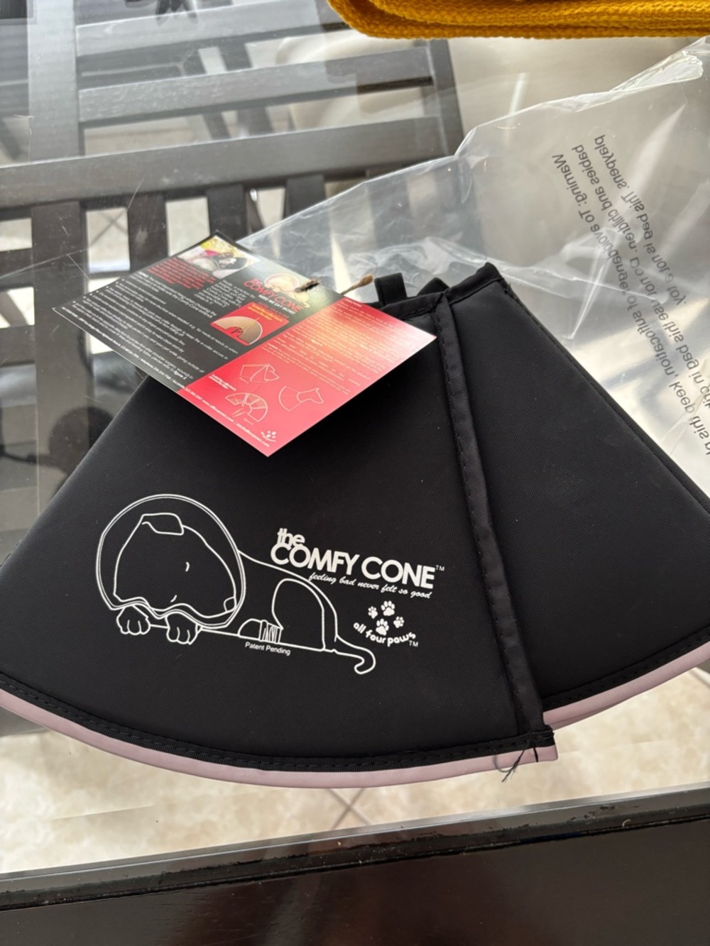 The Comfy Cone Pet Recovery Collar - Black Medium